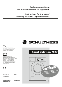 Manual Schulthess Spirit eMotion 7027 Washing Machine