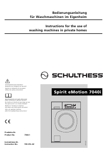 Bedienungsanleitung Schulthess Spirit eMotion 7040i Waschmaschine
