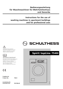 Manual Schulthess Spirit TopLine 7540i Washing Machine