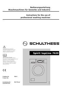 Manual Schulthess Spirit TopLine 7620 Washing Machine