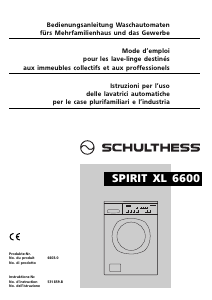 Bedienungsanleitung Schulthess Spirit TopLine XL 6600 Waschmaschine