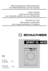 Bedienungsanleitung Schulthess Spirit TopLine XL 6630 Waschmaschine