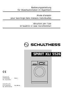 Manuale Schulthess Spirit TopLine XLI 5526 Lavatrice