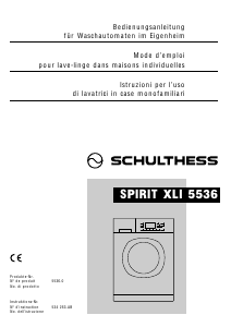 Bedienungsanleitung Schulthess Spirit TopLine XLI 5536 Waschmaschine