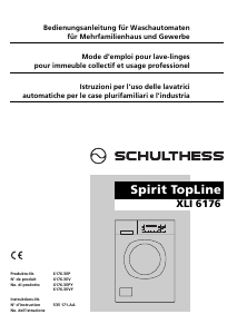 Manuale Schulthess Spirit TopLine XLI 6176 Lavatrice