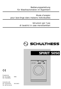 Bedienungsanleitung Schulthess Spirit XL 5050 Waschmaschine