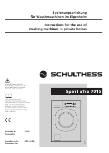 Manual Schulthess Spirit xTra 7015 Washing Machine