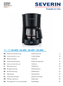Manual de uso Severin KA 4822 Máquina de café