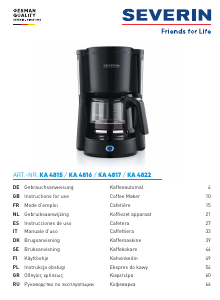 Brugsanvisning Severin KA 4817 Kaffemaskine