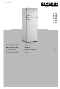 Mode d’emploi Severin KS 9953 Réfrigérateur combiné