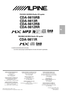 Handleiding Alpine CDA-9812RB Autoradio