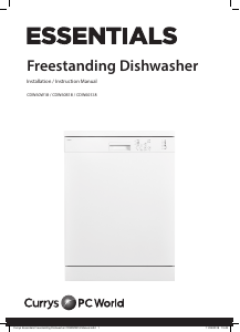 Manual Currys Essentials CDW60W18 Dishwasher