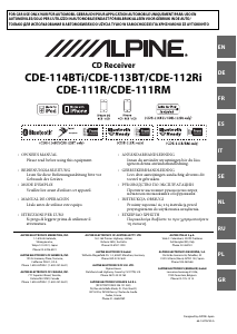 Handleiding Alpine CDE-111R Autoradio