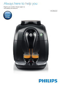 Käyttöohje Philips HD8650 Espressokeitin