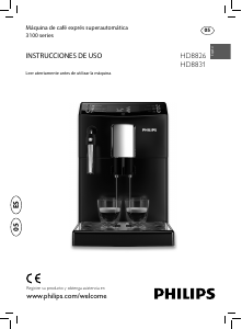 Manual de uso Philips HD8831 Máquina de café espresso