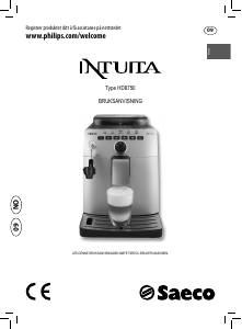 Bruksanvisning Saeco HD8750 Intuita Espressomaskin