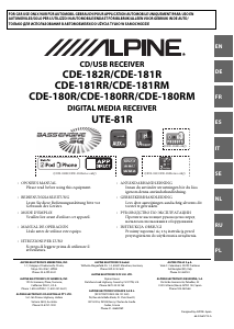 Handleiding Alpine CDE-180R Autoradio