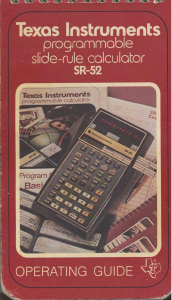 Handleiding Texas Instruments SR-52 Rekenmachine