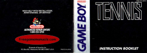 Manual Nintendo GameBoy Tennis