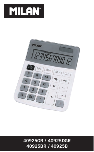 Manual Milan 40925BL Calculator