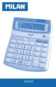 Kasutusjuhend Milan 152512BL Kalkulaator