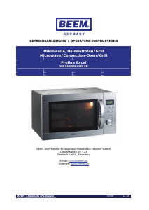 Manual Beem WD900DSL30R-2C Proline Excel Microwave
