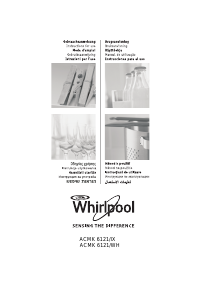 Manuale Whirlpool ACMK 6121/WH Cucina
