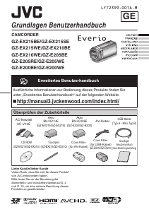 Посібник JVC GZ-EX200BE Everio Камкодер