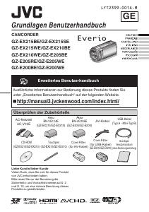 Manual de uso JVC GZ-EX205BE Everio Videocámara