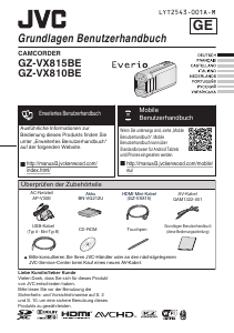 Manual de uso JVC GZ-VX810BE Everio Videocámara