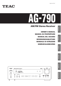 Mode d’emploi TEAC AG-790 Récepteur