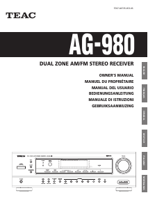Manual de uso TEAC AG-980 Receptor