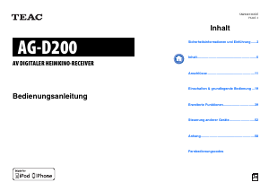 Bedienungsanleitung TEAC AG-D200 Receiver