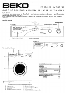 Manual BEKO LV 605 RS Máquina de lavar roupa