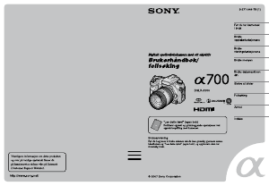 Bruksanvisning Sony Alpha DSLR-A700K Digitalkamera