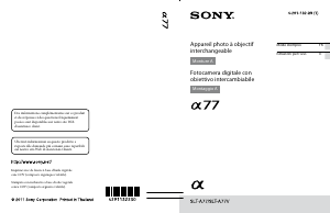 Mode d’emploi Sony Alpha SLT-A77M Appareil photo numérique