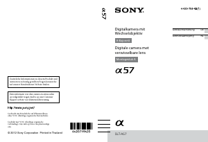 Bedienungsanleitung Sony Alpha SLT-A57Y Digitalkamera