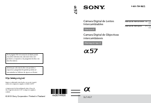 Manual de uso Sony Alpha SLT-A57 Cámara digital