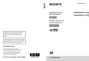 Bedienungsanleitung Sony Alpha SLT-A99V Digitalkamera