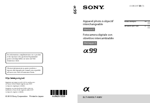 Manuale Sony Alpha SLT-A99 Fotocamera digitale