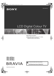Manual Sony Bravia KDL-40V2900 LCD Television