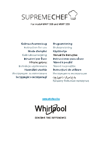 Manual de uso Whirlpool MWP 338 B Microondas