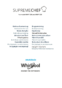 Manual de uso Whirlpool MWP 338 W Microondas
