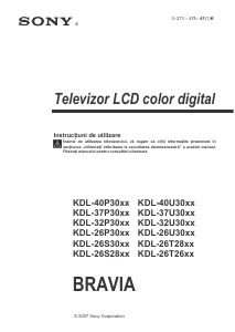 Manual Sony Bravia KDL-37P300H Televizor LCD