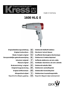 Bruksanvisning Kress 1600 HLG E Varmepistol