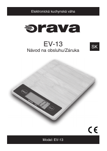 Návod Orava EV-13 Kuchynská váha