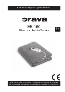 Návod Orava EB-160 Vyhrievaná deka