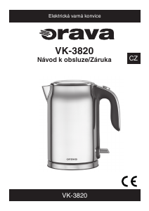 Manuál Orava VK-3820 Konvice