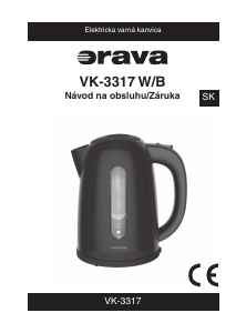 Návod Orava VK-3317 Kanvica