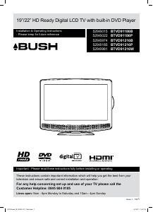 Manual Bush BTVD91216B LCD Television